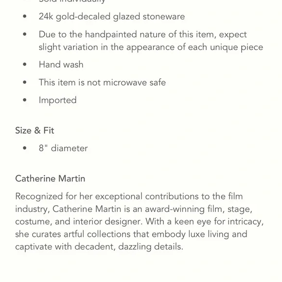 Anthropologie Catherine Martin Starry Night Dessert Plate NWT Green 2 Available - Picture 4 of 7